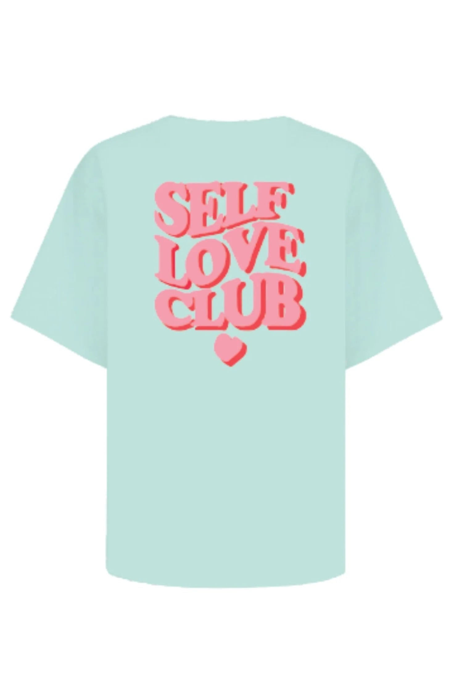 back details of Self Love Club Tshirt by Cartel and Willow Mint / Pink