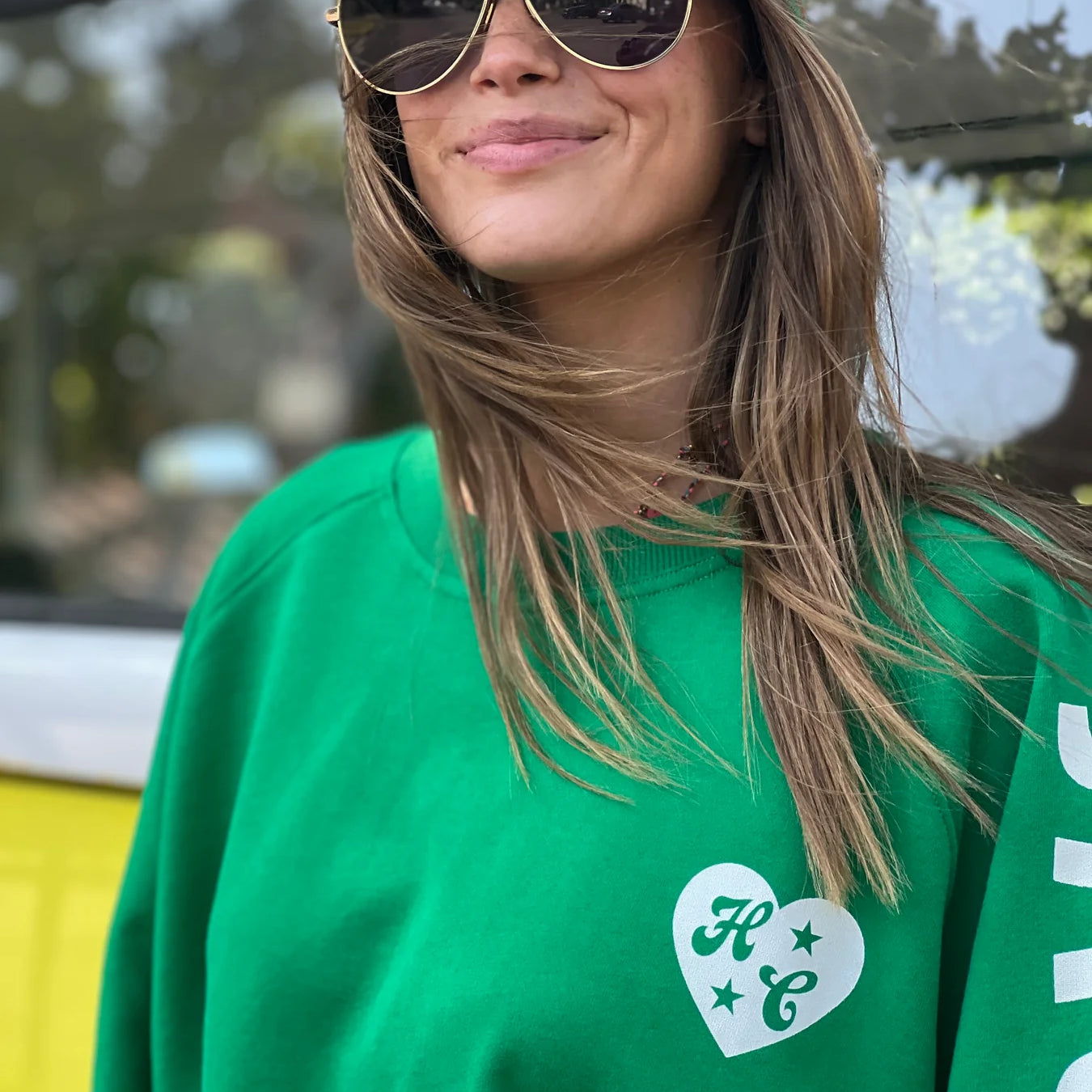 100% peached brushed cotton fleece with a vintage wash - green oversized ski jumper by Hammill & Co