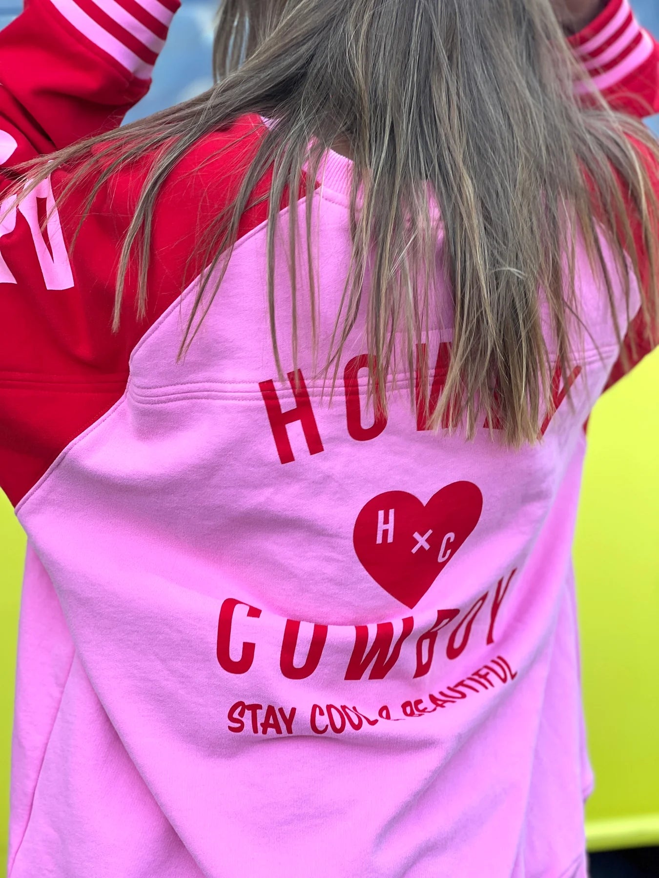 Oversized ski sweater by Hammill & Co - pink/red