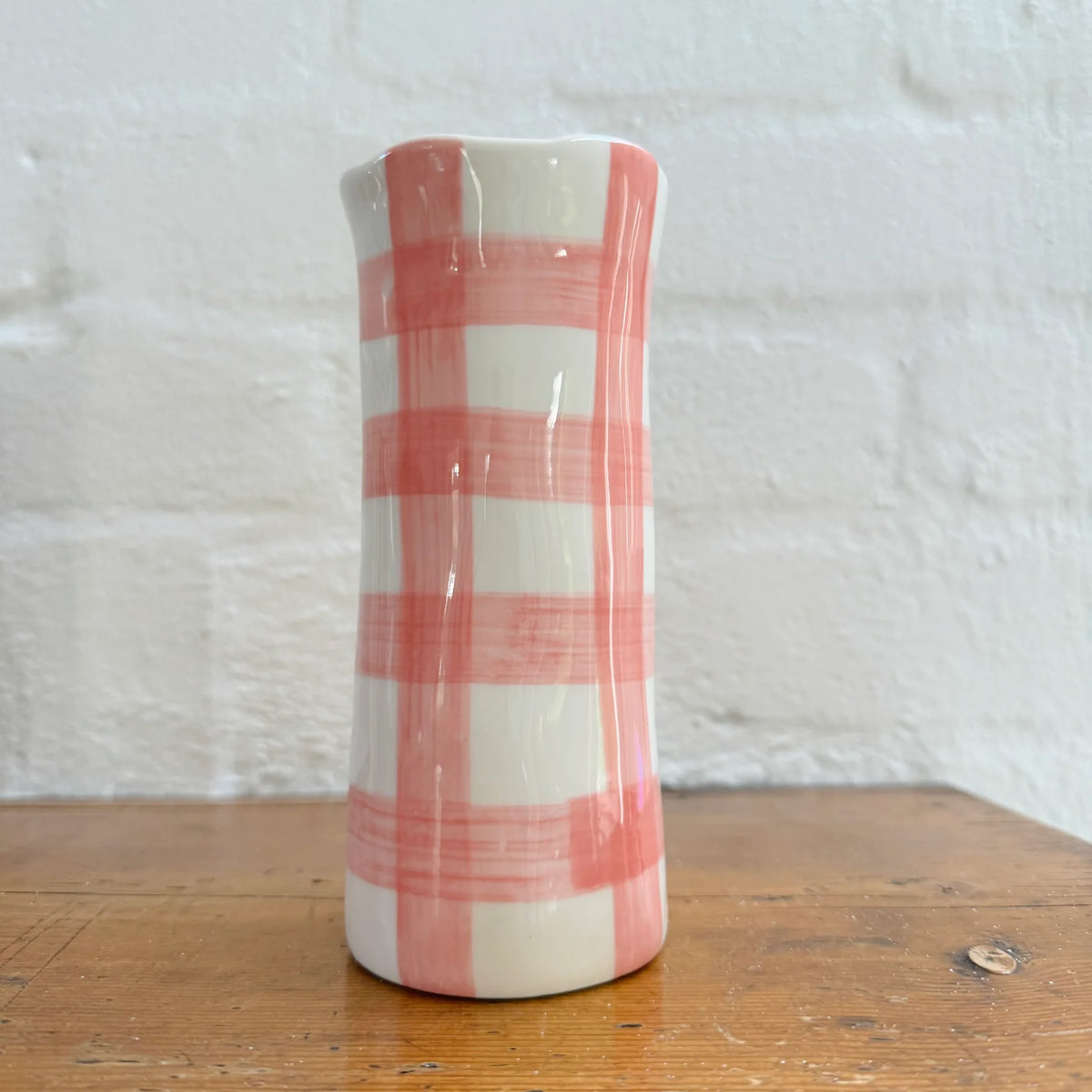 Vase Small Dark Green and Pink Stripe - Noss and Co