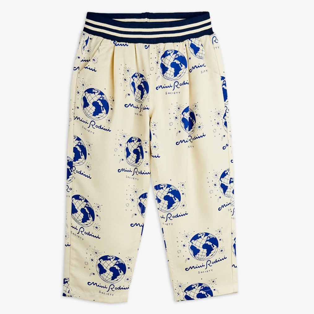 Society aop woven trousers - White| Mini Rodini
