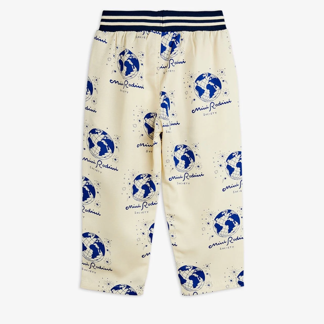 Back view of Society aop woven trousers - White| Mini Rodini