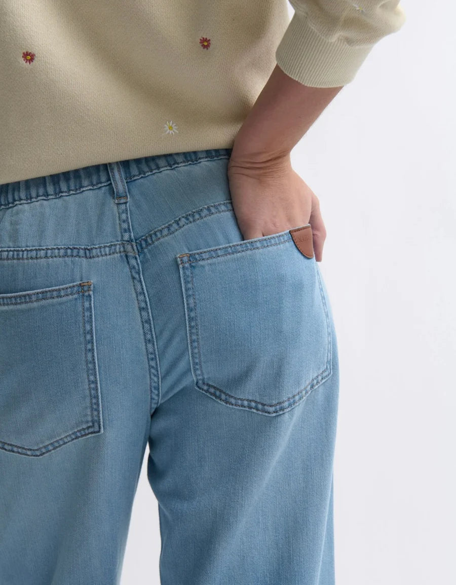 back pocket of Sofia Pant - Pacifica Blue by Kireina