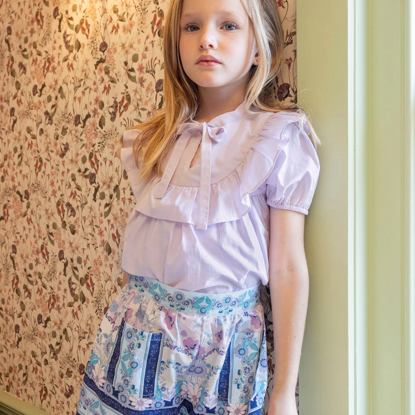 Somerset Shorts by Tutu Du Monde in blue and purple made from soft cotton