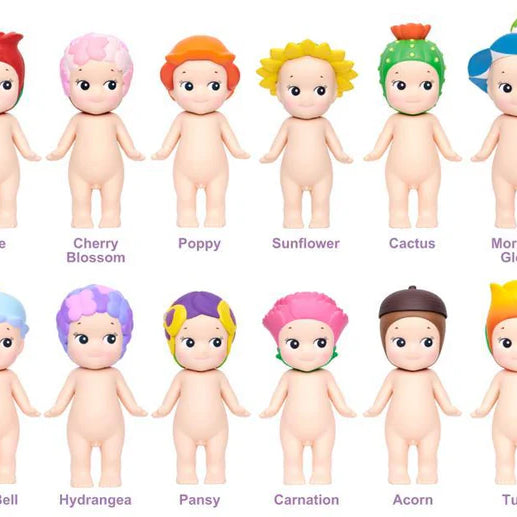 Sonny Angel flower series 1 showing the full line up of angels