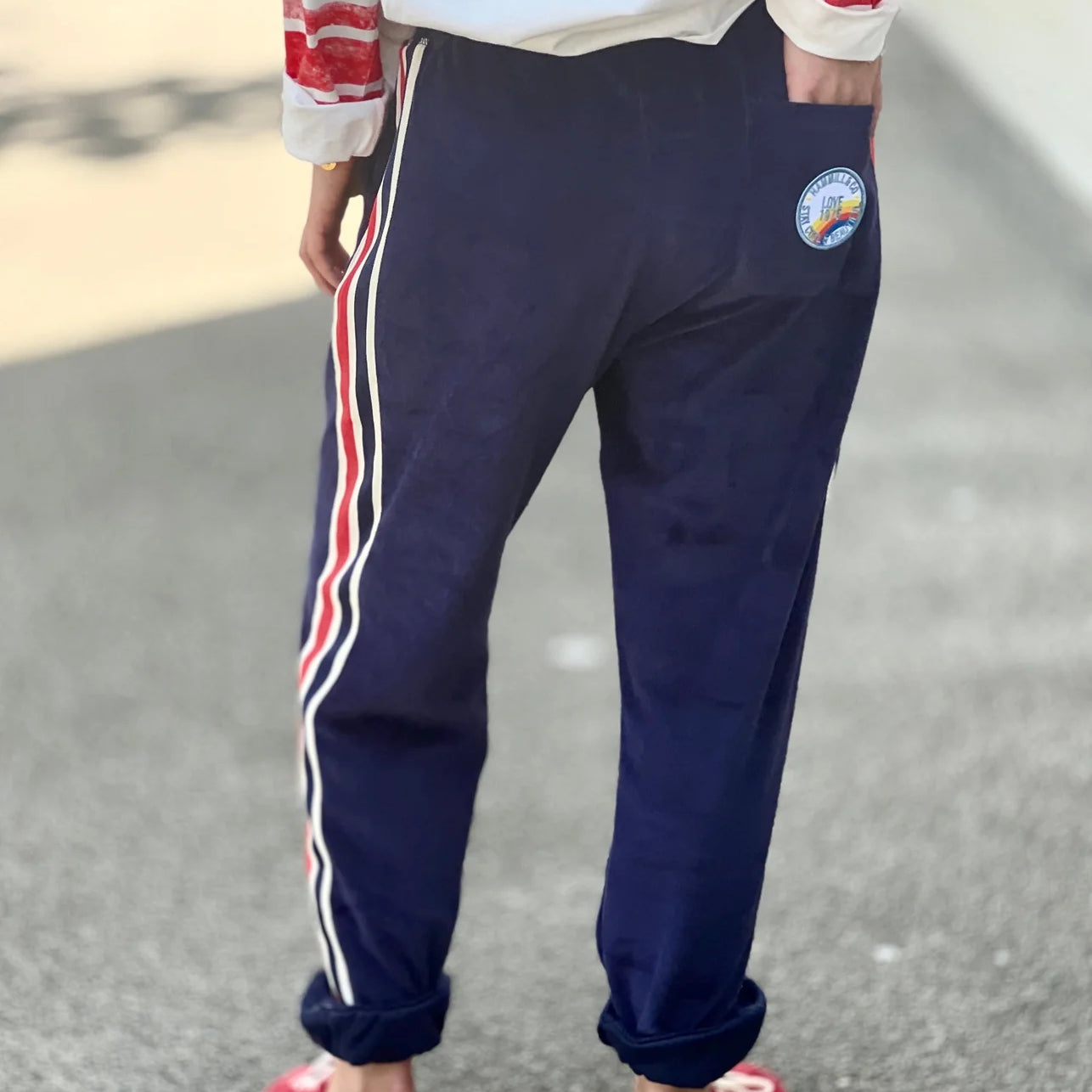 Sport Velour Track pants Navy by Hammill & Co