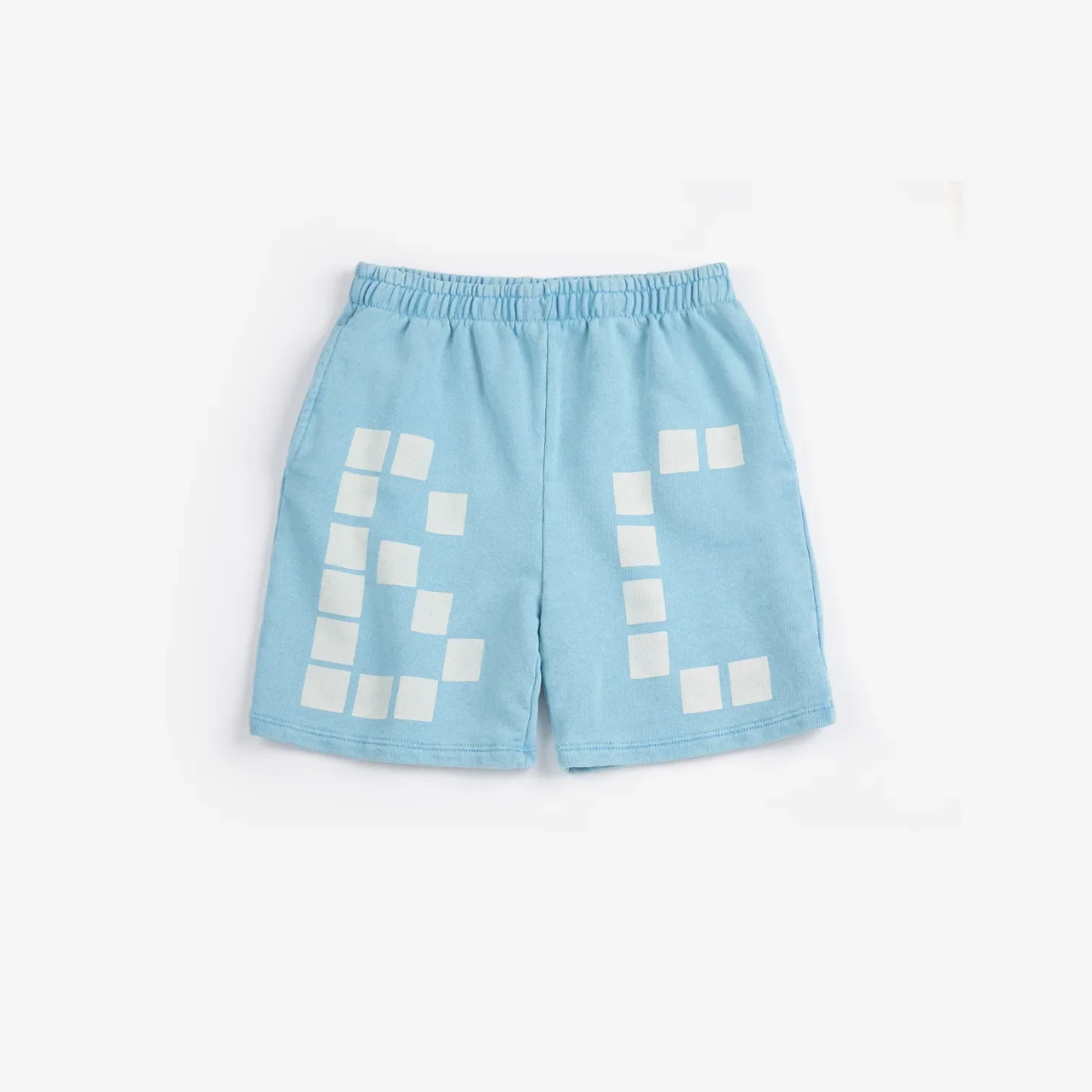 Front view of Square Bobo Choses Bermuda Shorts - Light Blue | Bobo Choses