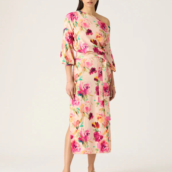 Stella Knit One Shoulder Dress by MOS The label with a floral print