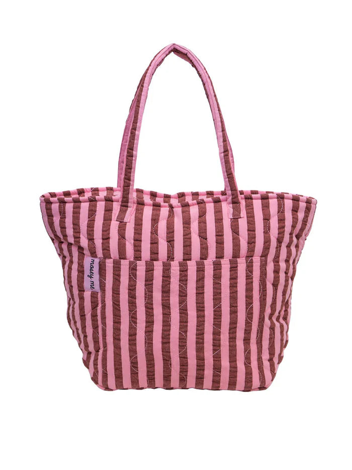 Sundae Seersucker Quilted Bag by Mosey Me - quilted nappy bag