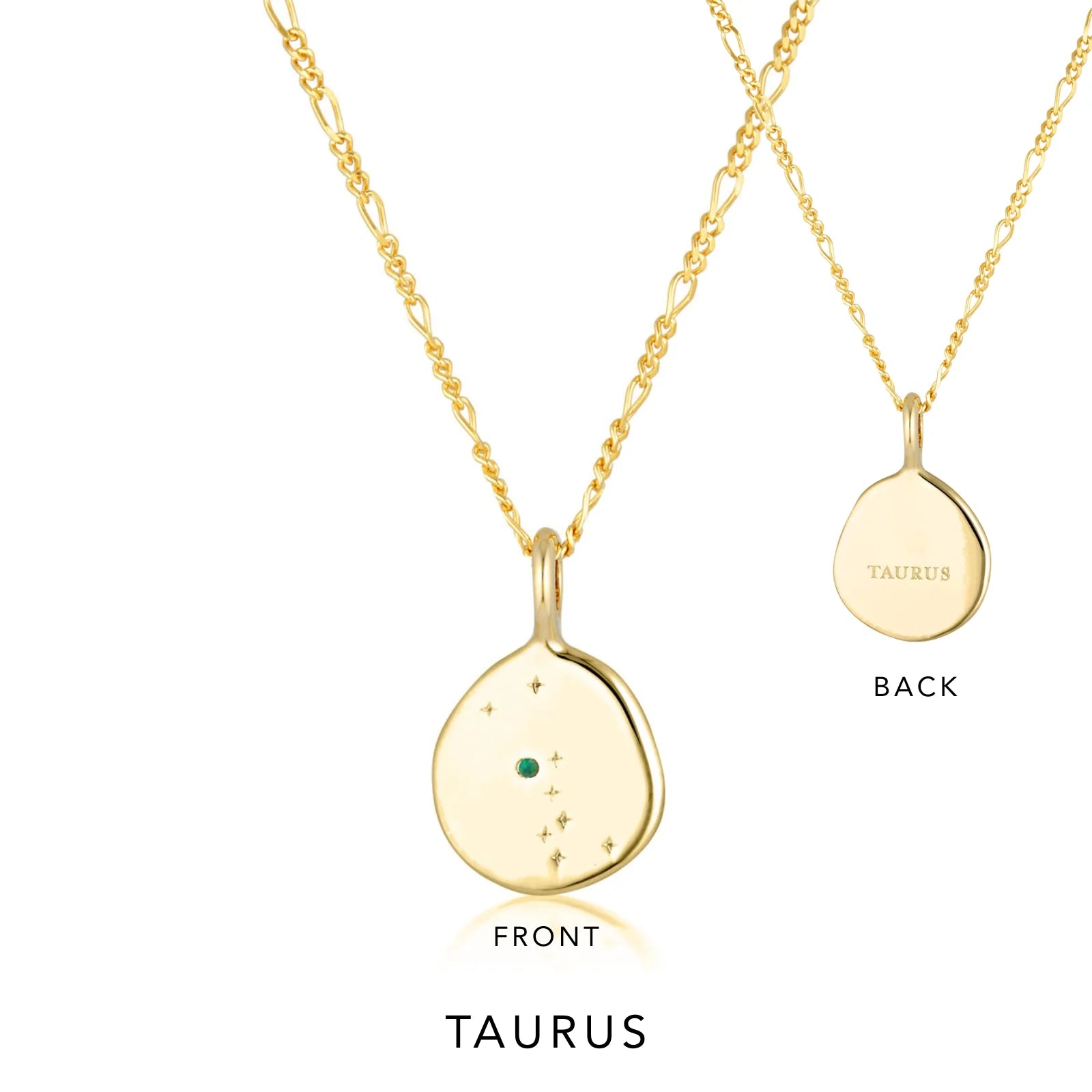 Zodiac Taurus Necklace Gold by Linda Tahija