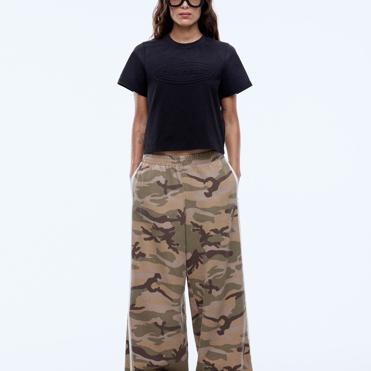 Tessa Wide Leg Pant - Desert Camo by Ena Pelly