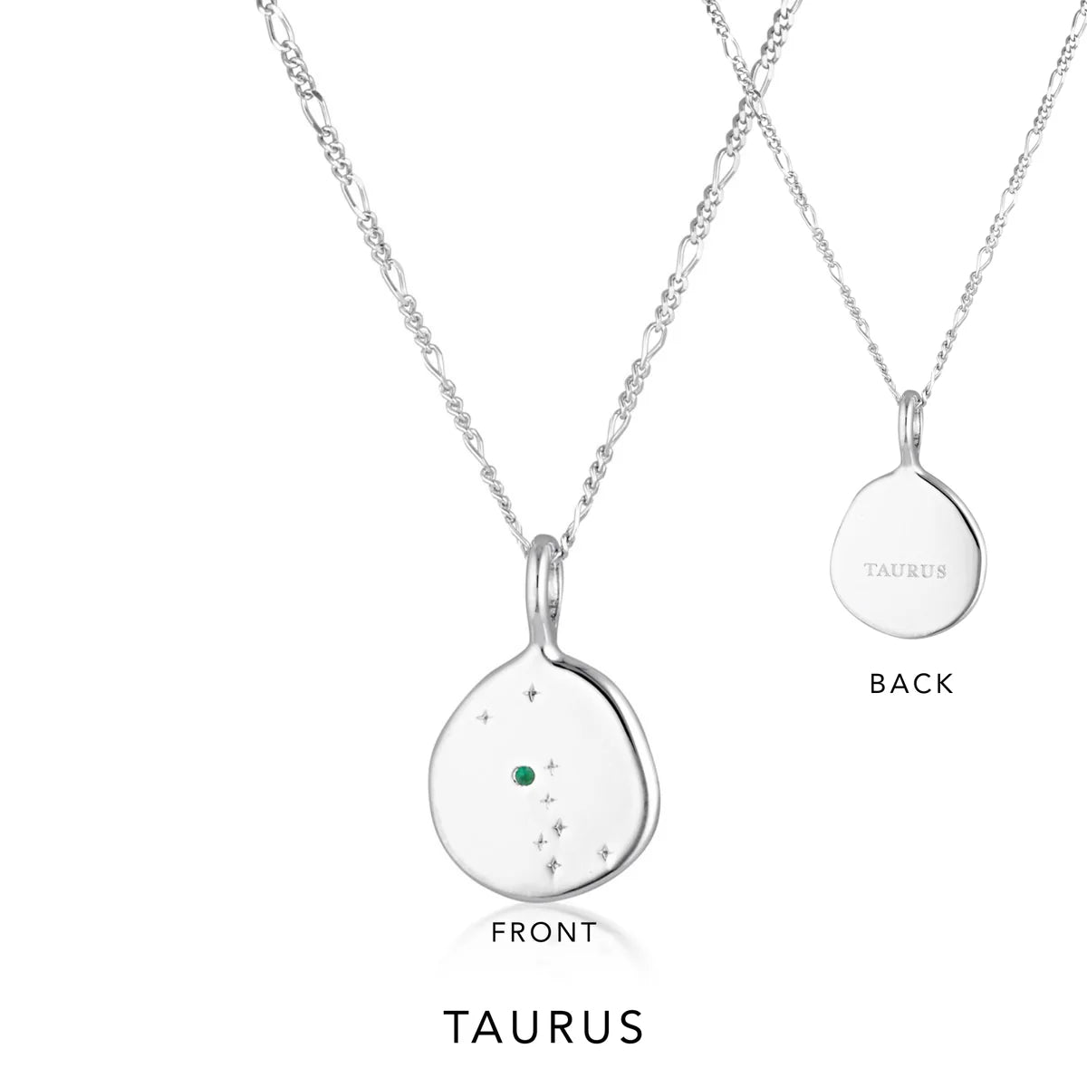 Zodiac Necklace Sterling Silver by Linda Tahija - Taurus