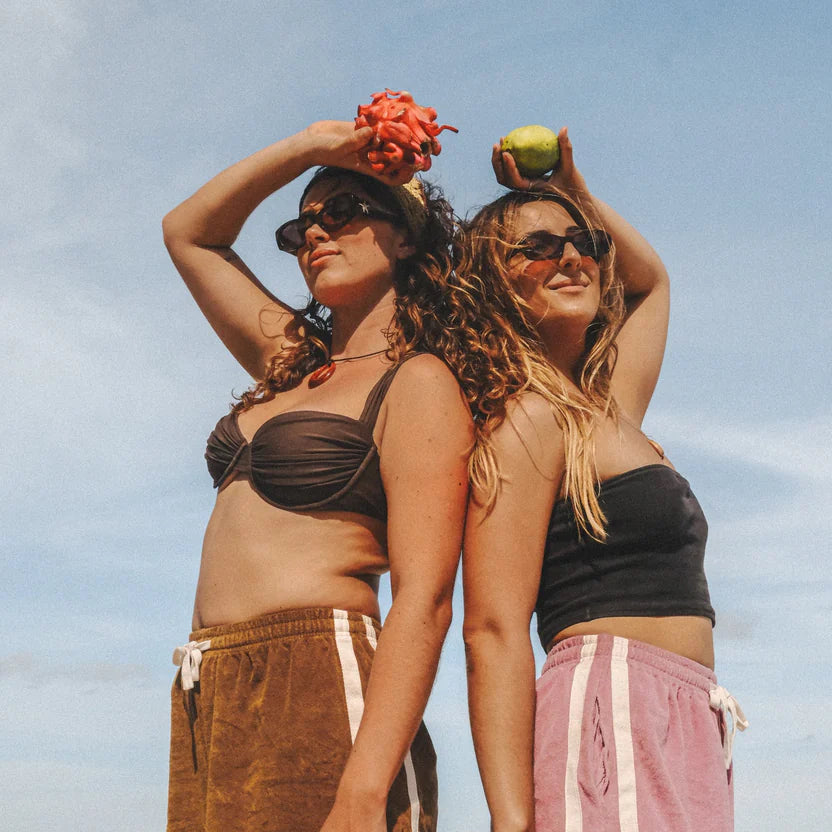 comfortable terry towelling shorts by Atmosea with stripes down the side and drawstring