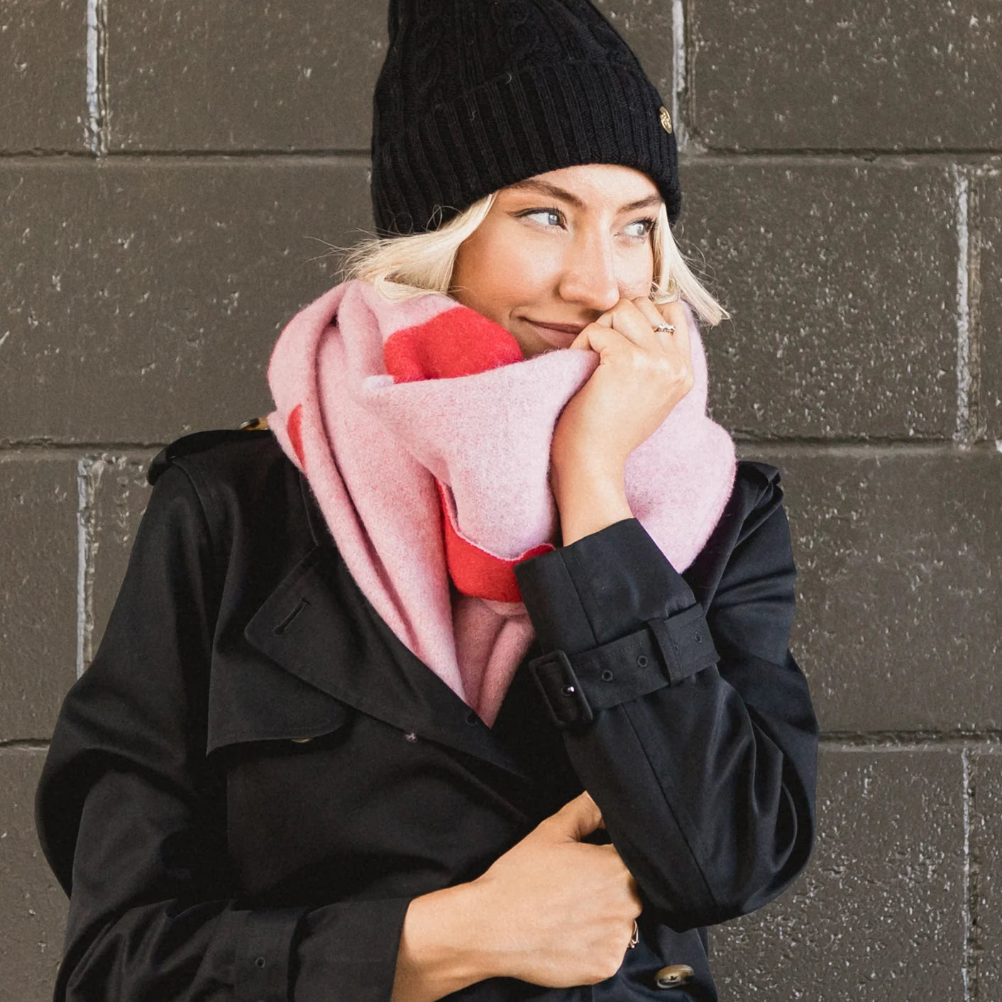 The Baxter Wool Scarf by Dark Hampton in lambswool, red and white