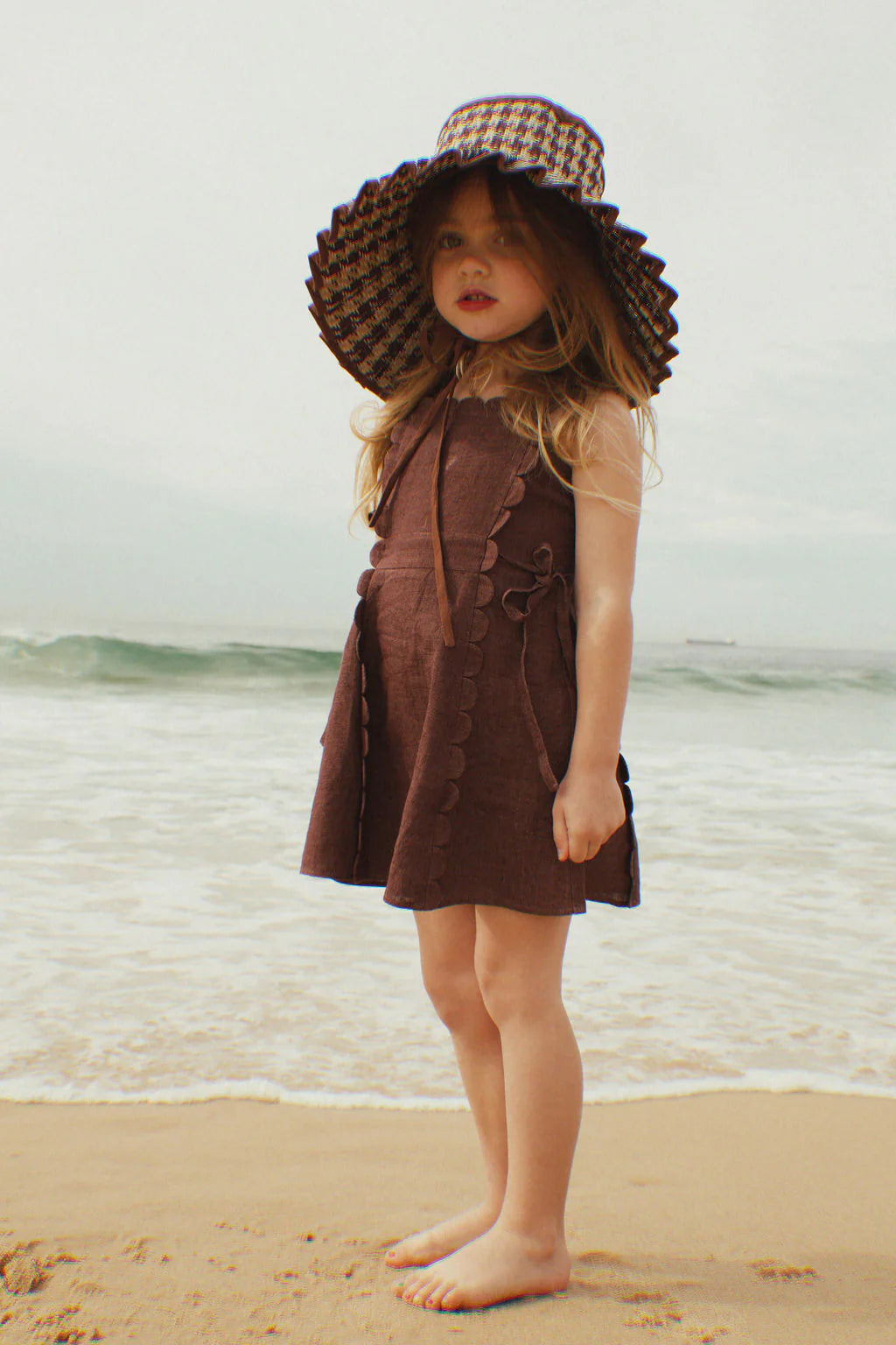 The Freya Linen Dress Brown by Vika