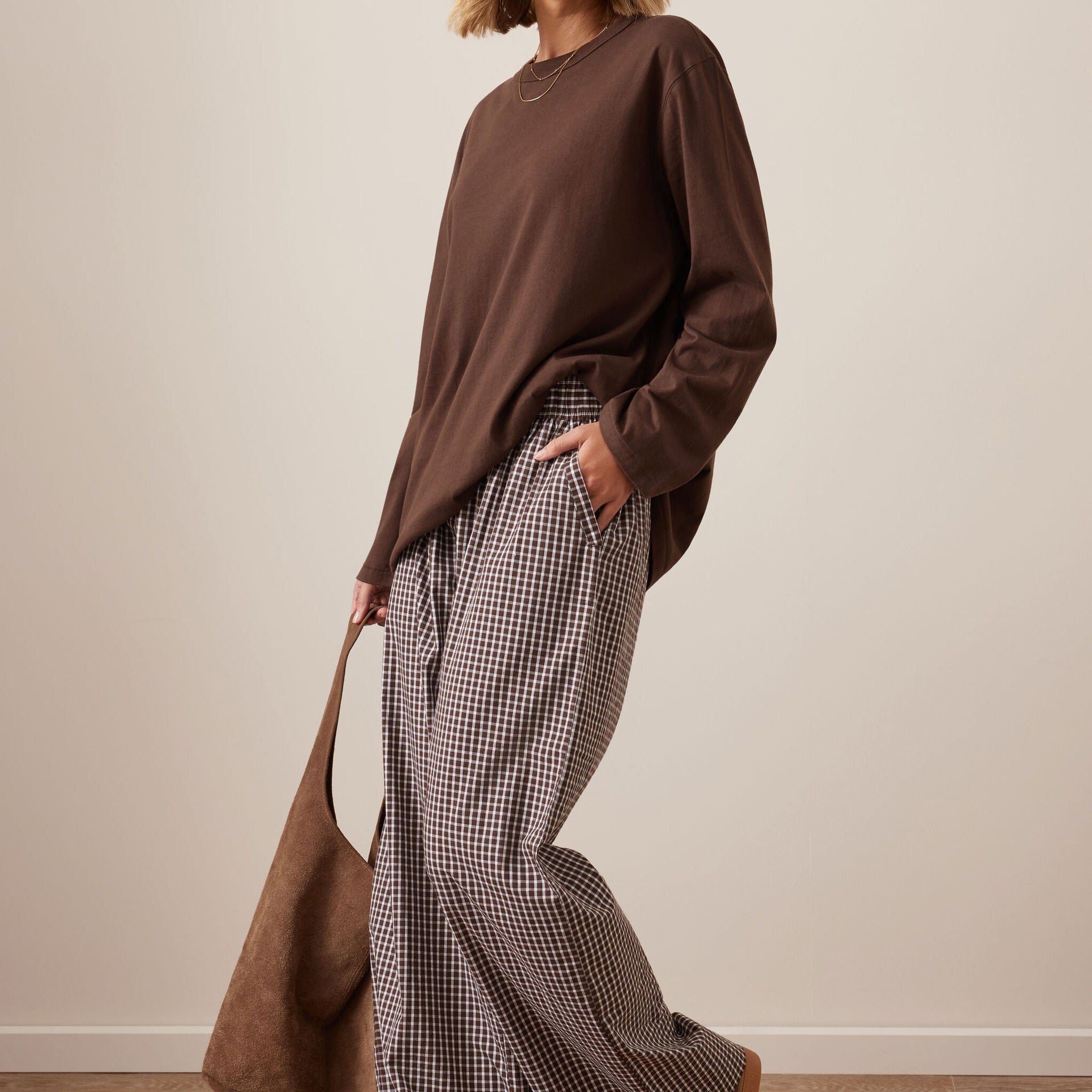 The Lounge Pant - Chocolate Check by Ceres Life