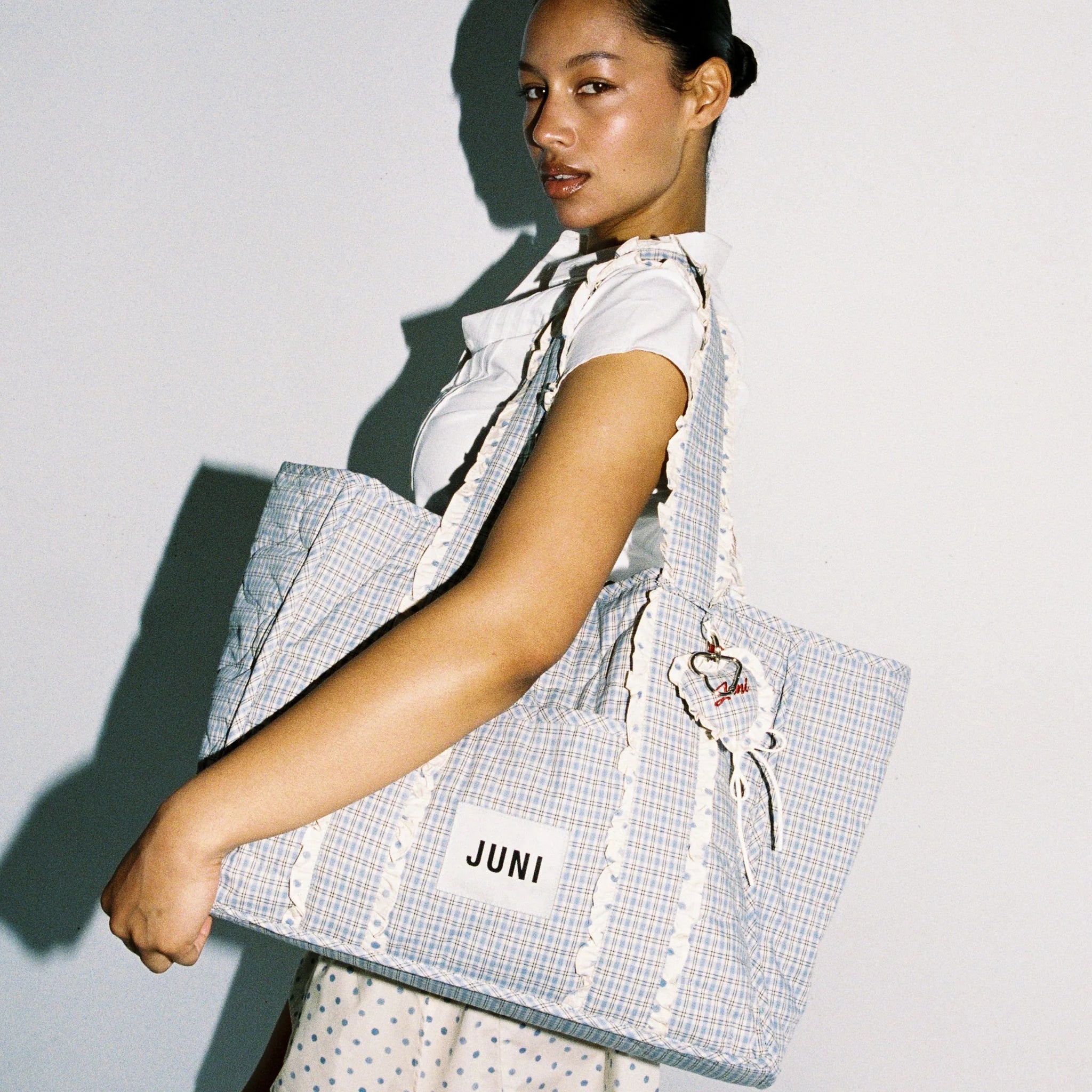 The Everything Bag - Blue Check - Juni