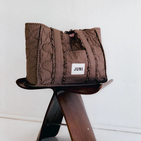 The Everything Bag - Cocoa Pinstripe by Juni