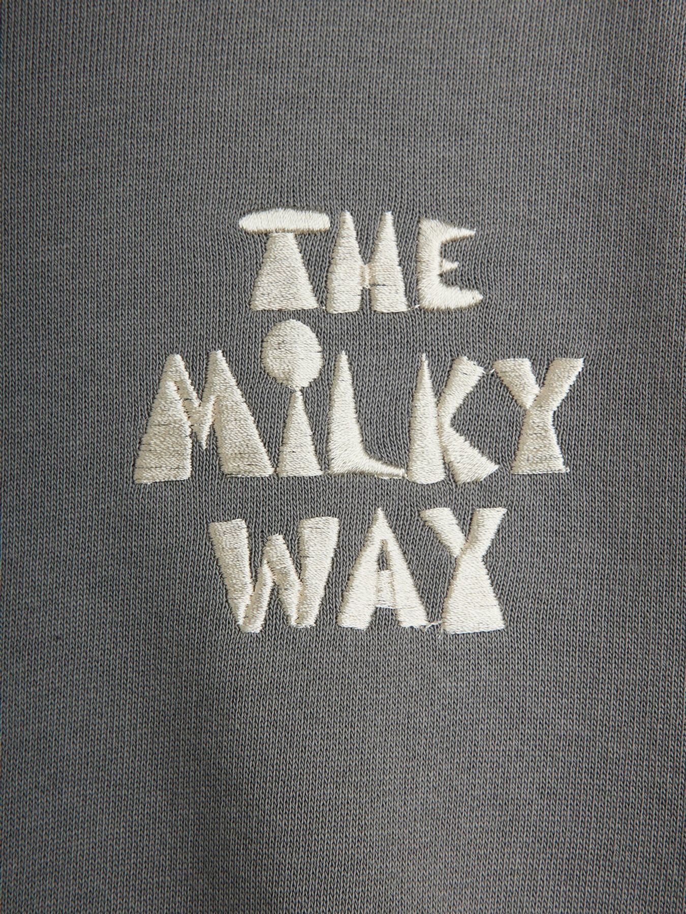 embroidery details on The Milky Way Rainbow Panel Sweatshirt – Grey by Mini Rodini