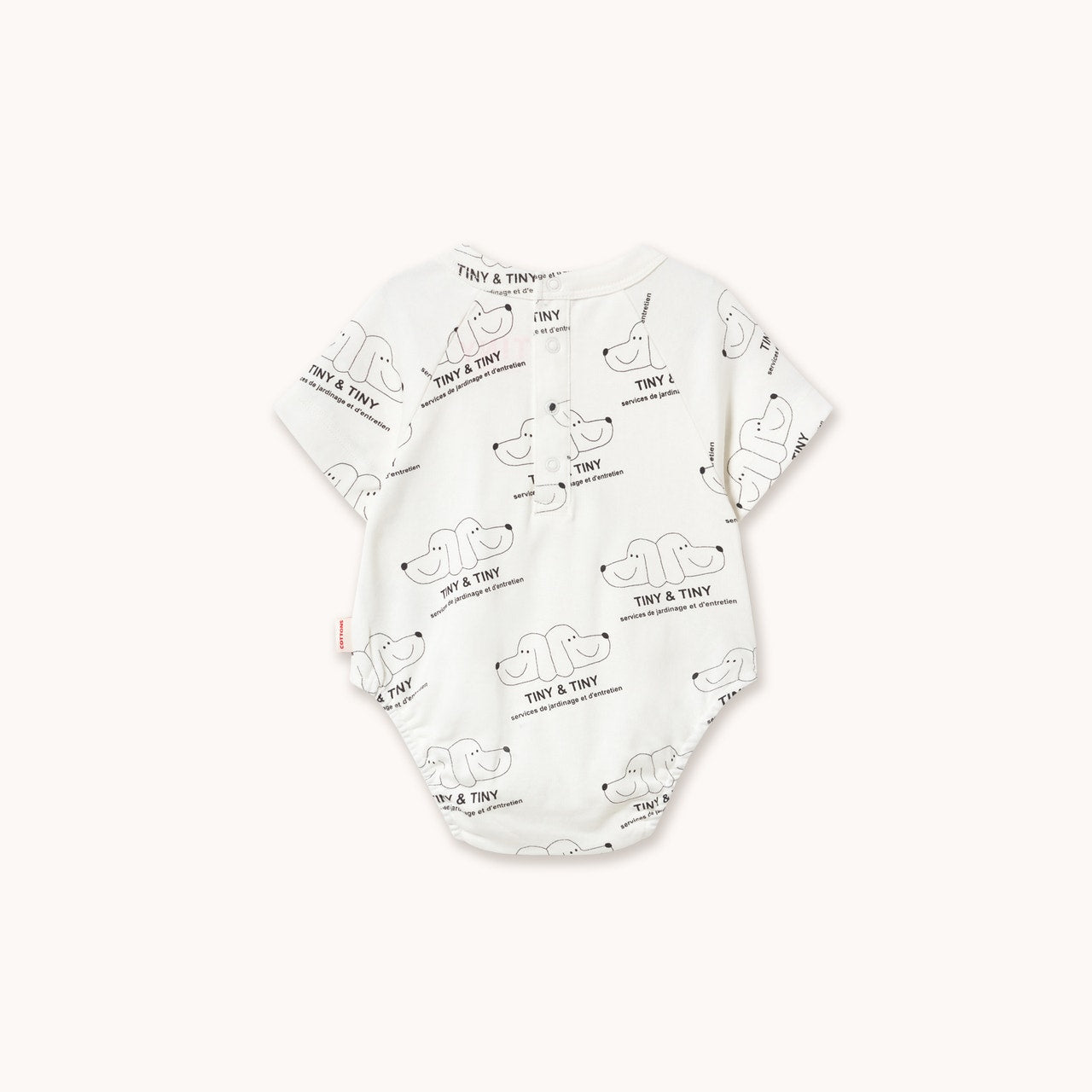 Back view of the Tiny & Tiny Knitted Body - Off-White romper