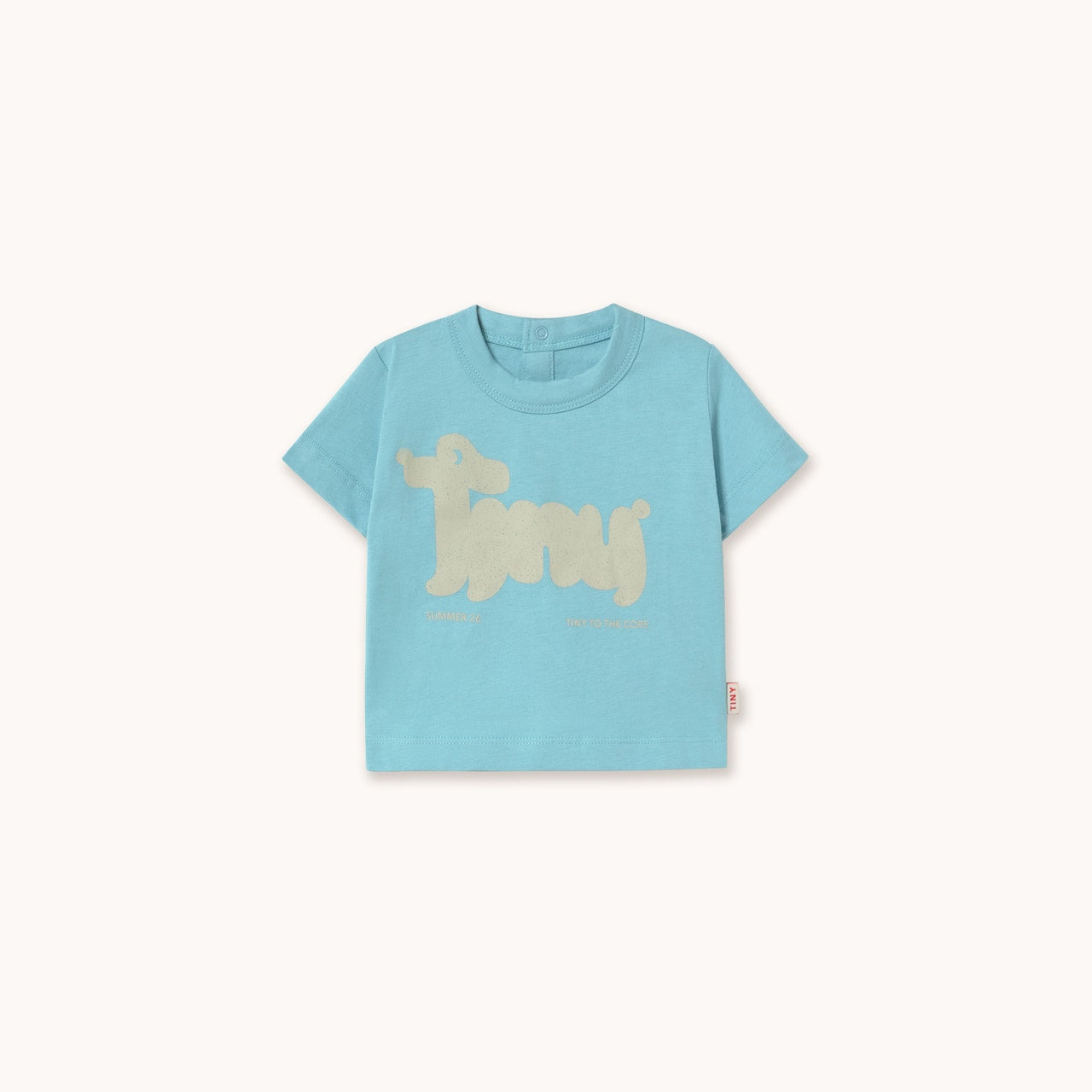 Tiny Dog Graphic Baby Tee - Light Cyan | Tiny Cottons
