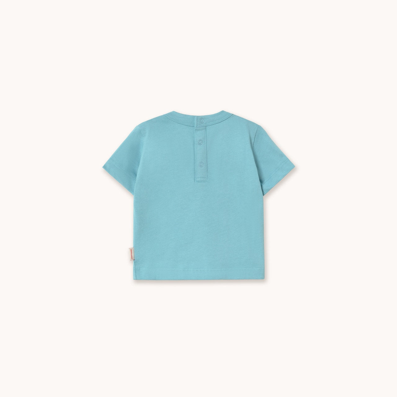 Back view of the Tiny Dog Graphic Baby Tee - Light Cyan | Tiny Cottons
