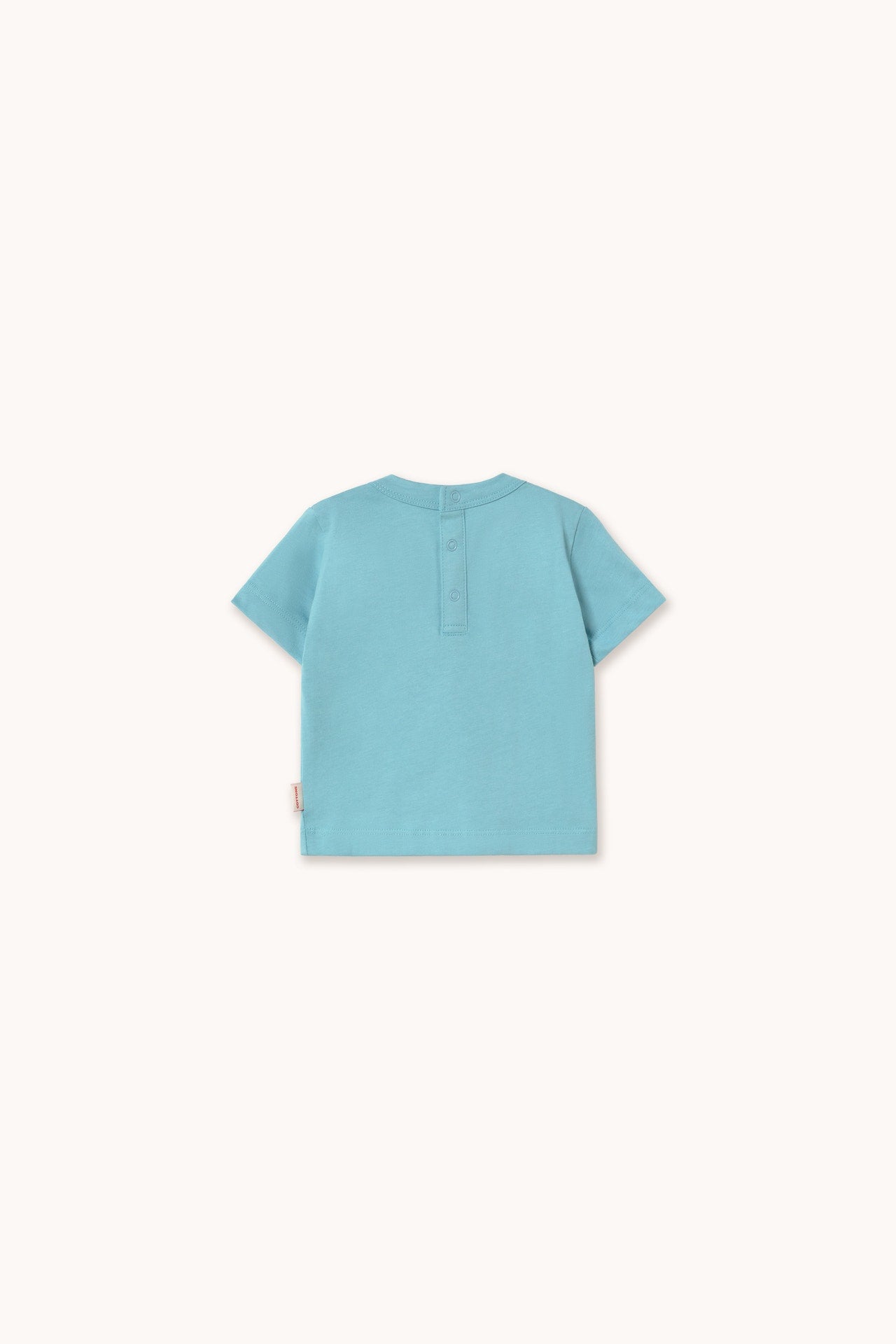 Back view of the Tiny Dog Graphic Baby Tee - Light Cyan | Tiny Cottons