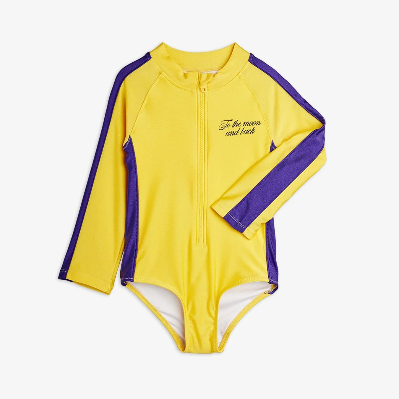 "To the moon and back" swimsuit in yellow by Mini Rodini