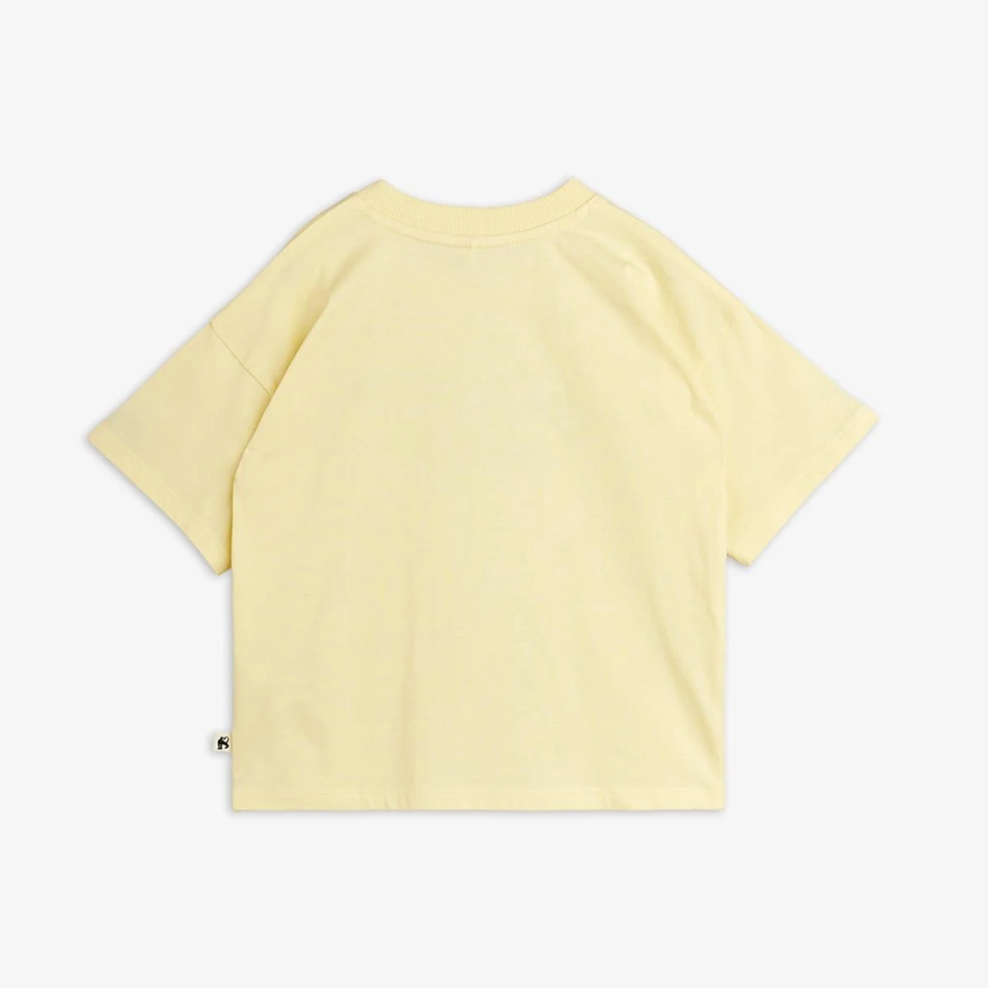 Back view of To the Moon Embroidered T-Shirt - Yellow | Mini Rodini