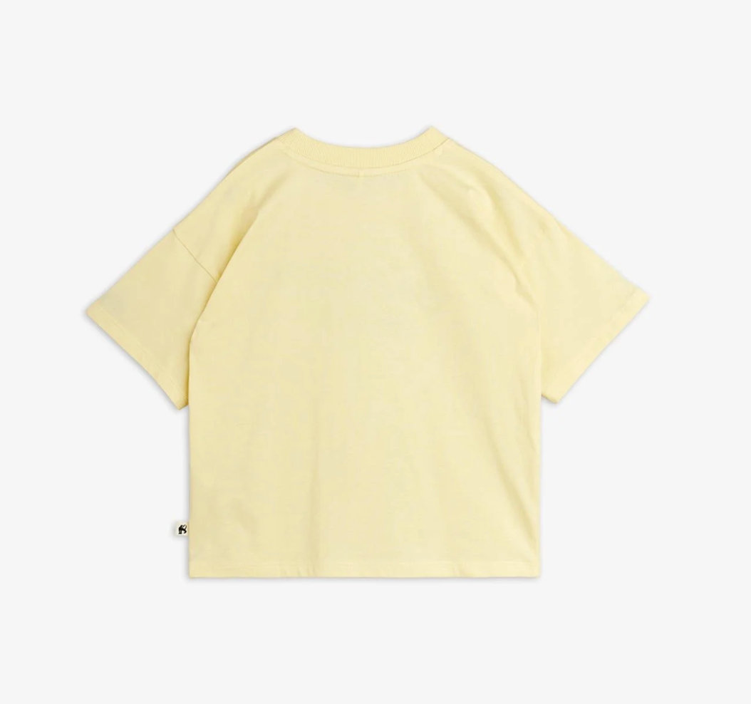 Back view of To the Moon Embroidered T-Shirt - Yellow | Mini Rodini