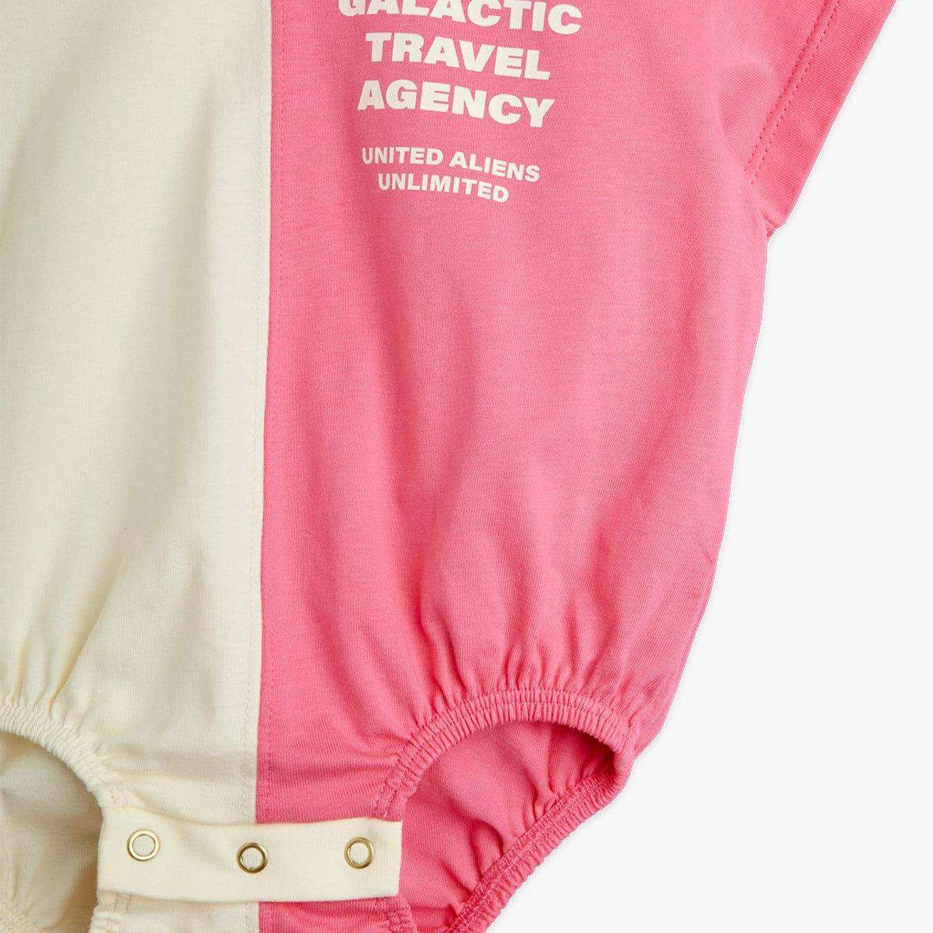 Pink and white baby onesie by Mini Rodini