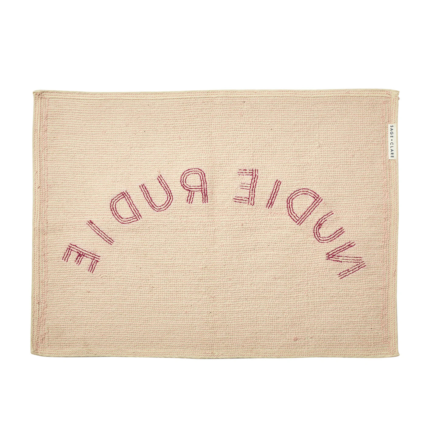 Tula Nudie Rudie Bath Mat Blush Sage & Clare cotton