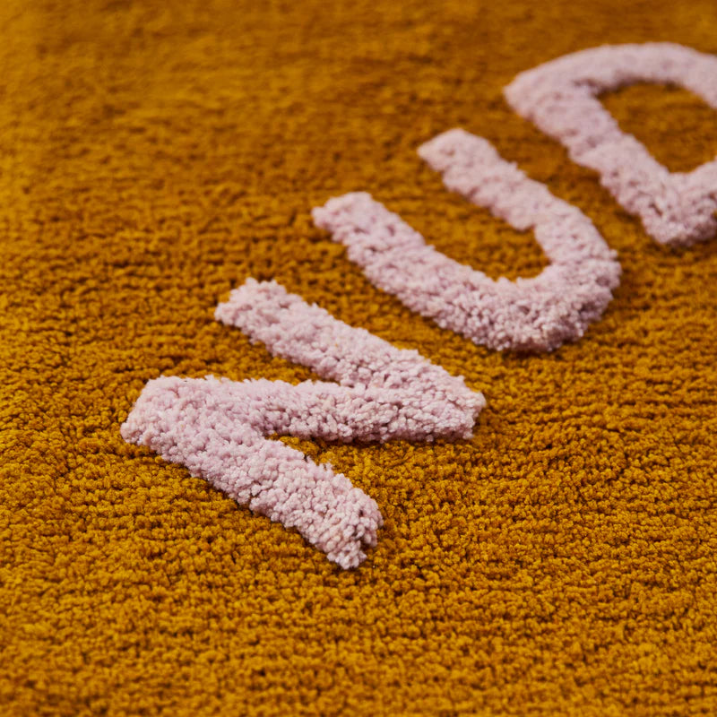 Fabric details of Tula Nudie Rudie Bath Mat – Pear by Sage & Clare