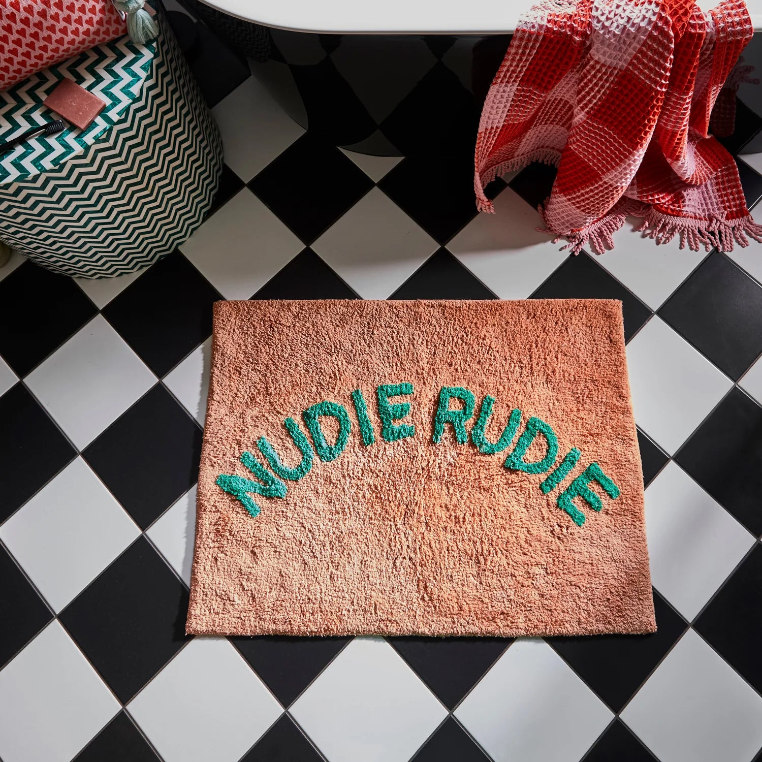 Tula Nudie Rudie Bath Mat Peach Sage & Clare