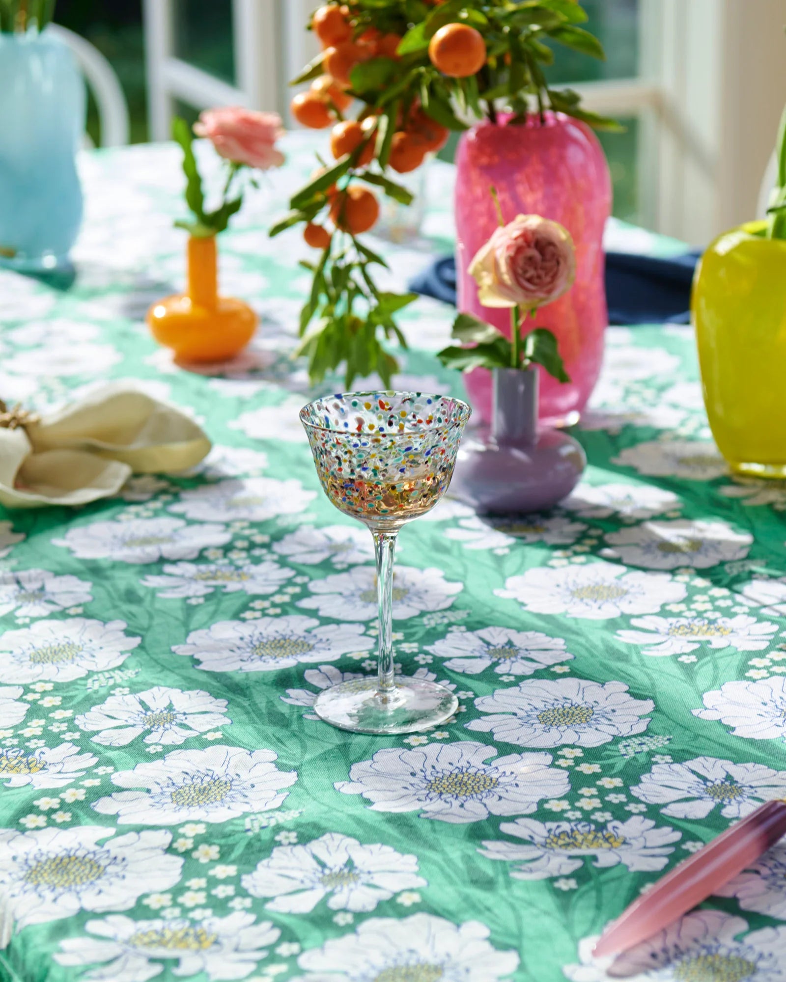 Tumbling flowers tablecloth by Kip and Co