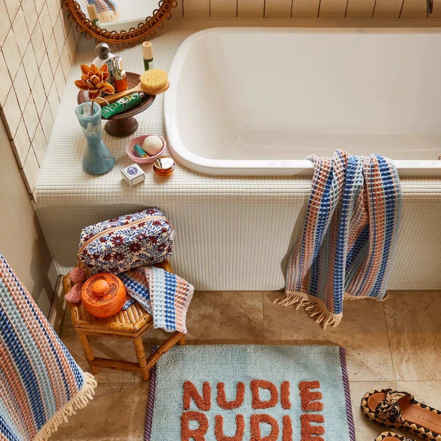 Kanti Waffle Beach Towel ultramarine