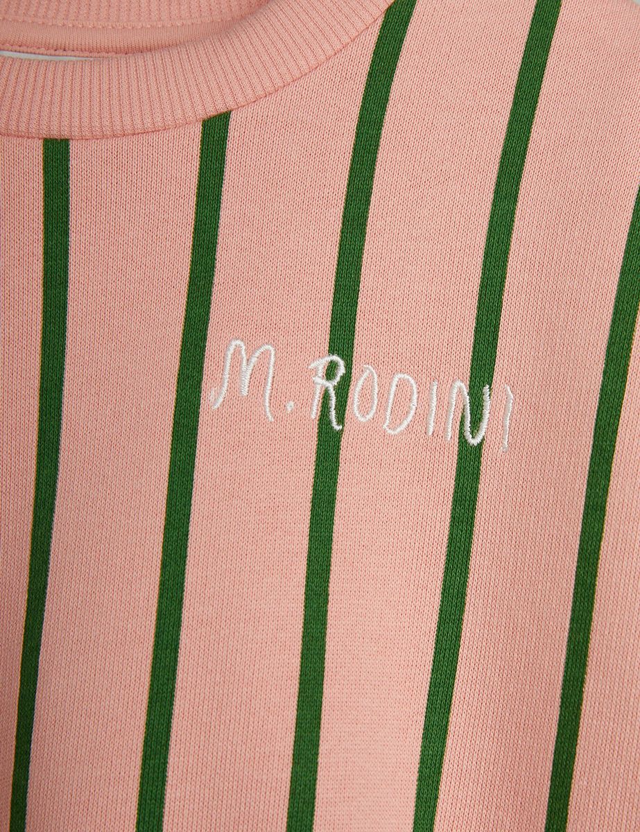 fabric details of kids jumper - Mini Rodini Vertical Stripe Sweatshirt – Pink & Green