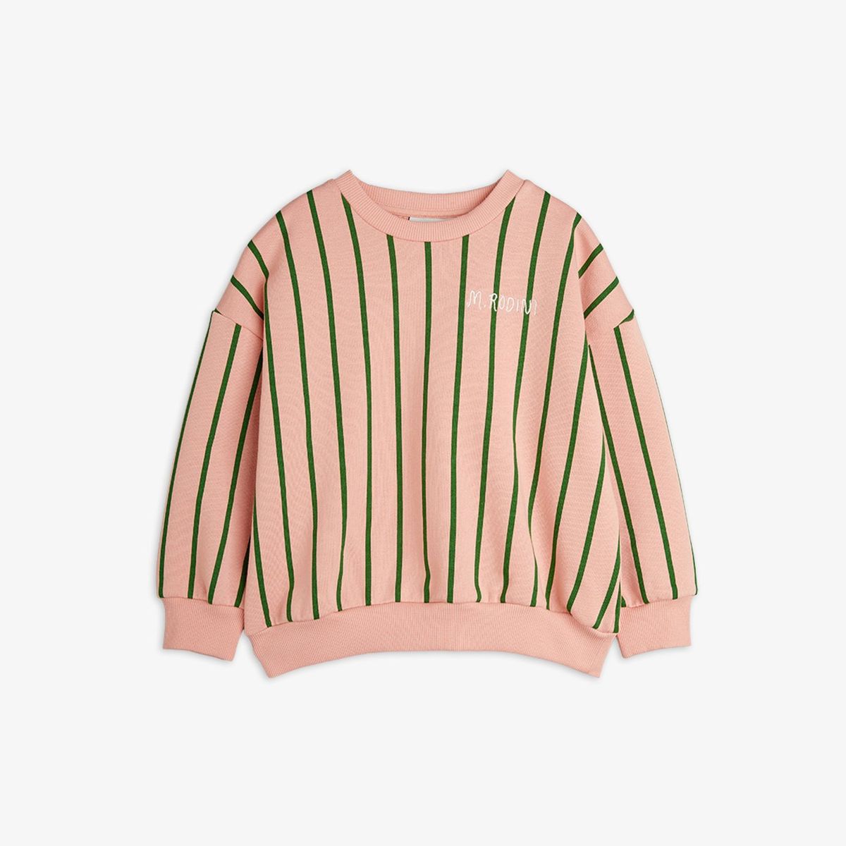 Mini Rodini Vertical Stripe Sweatshirt – Pink & Green
