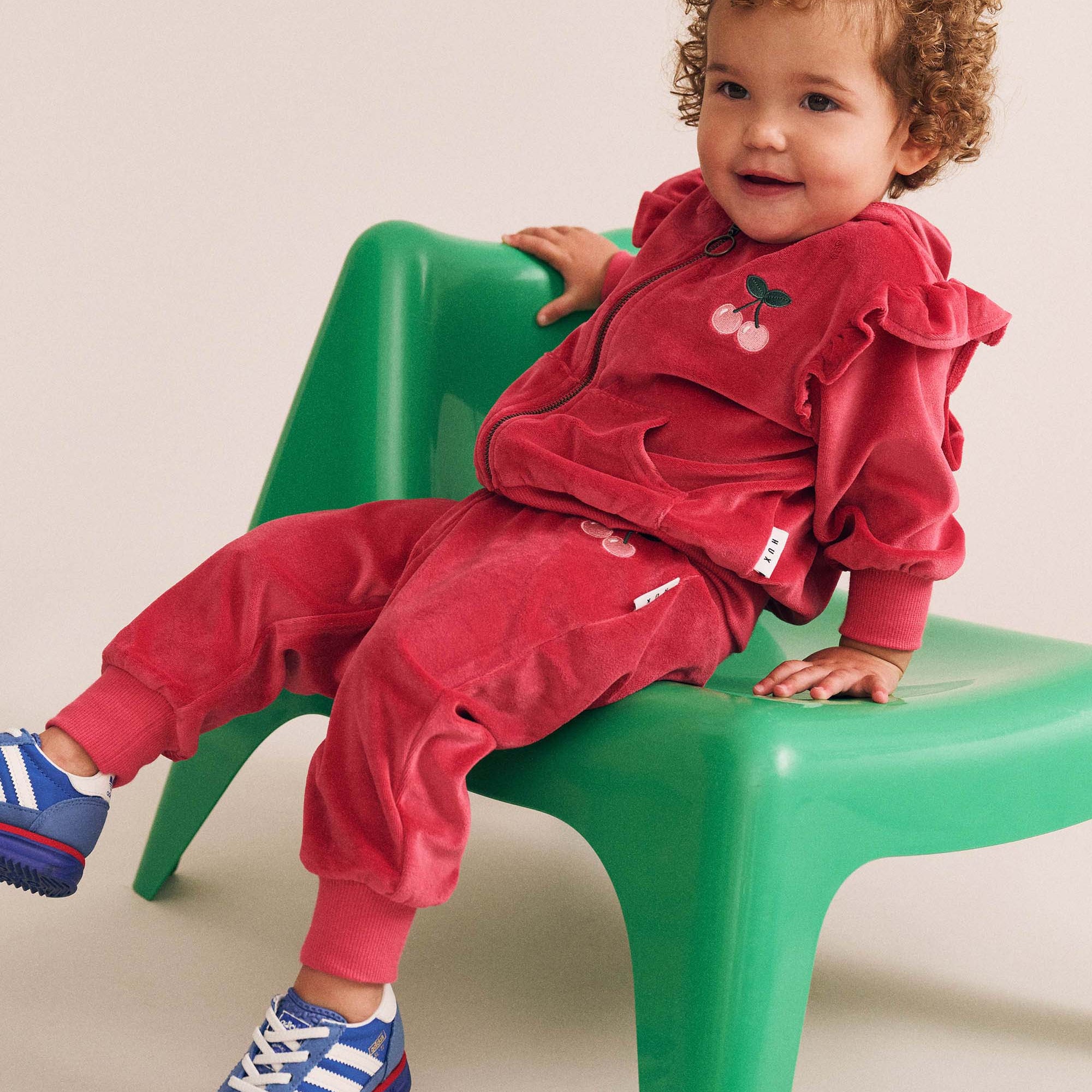 Very Cherry Velour Trackpant | Huxbaby