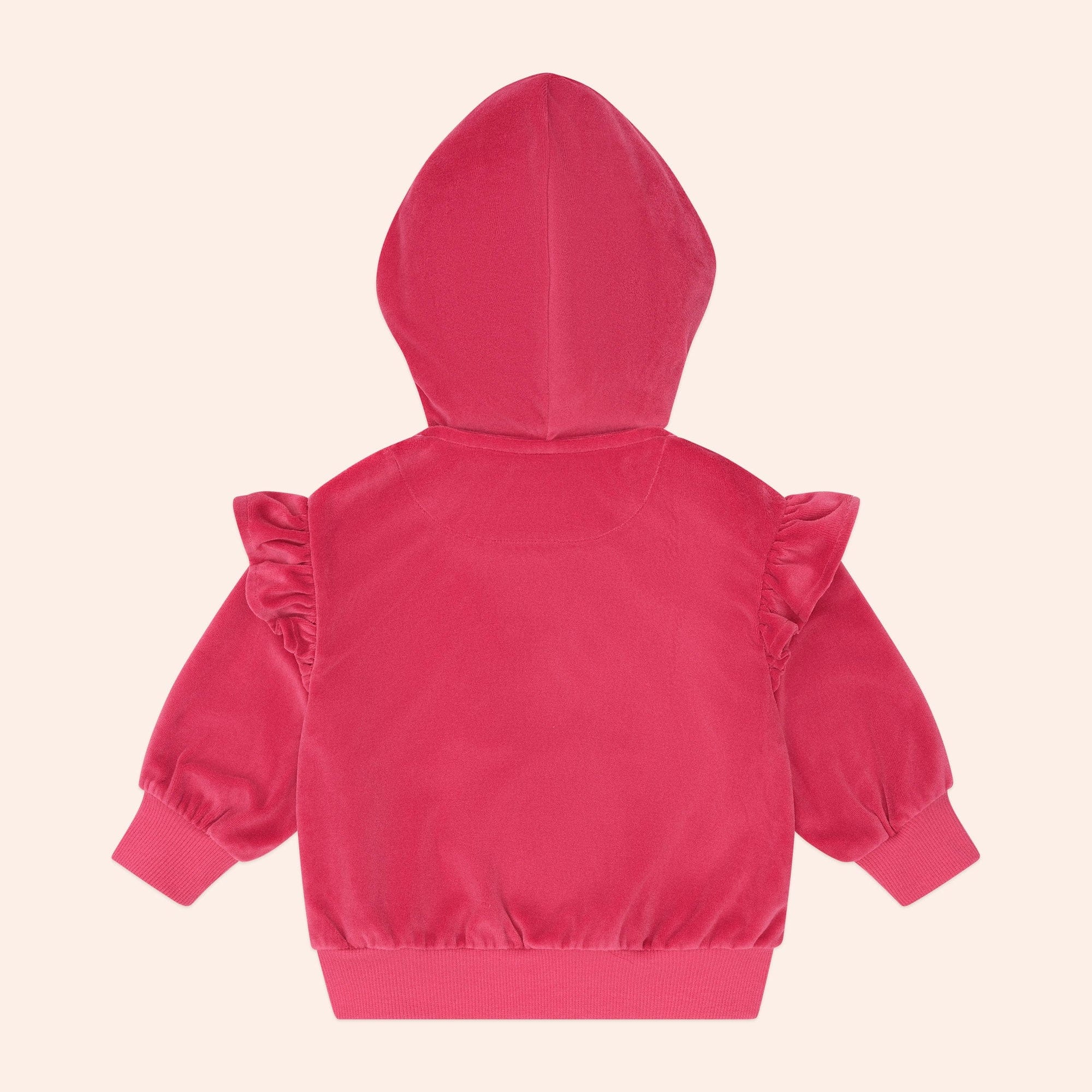 Back of the Very Cherry Velour Zip Up Hoodie | Huxbaby