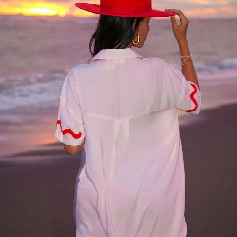 back details of Wine Club Shirt Dress by Palm Collective