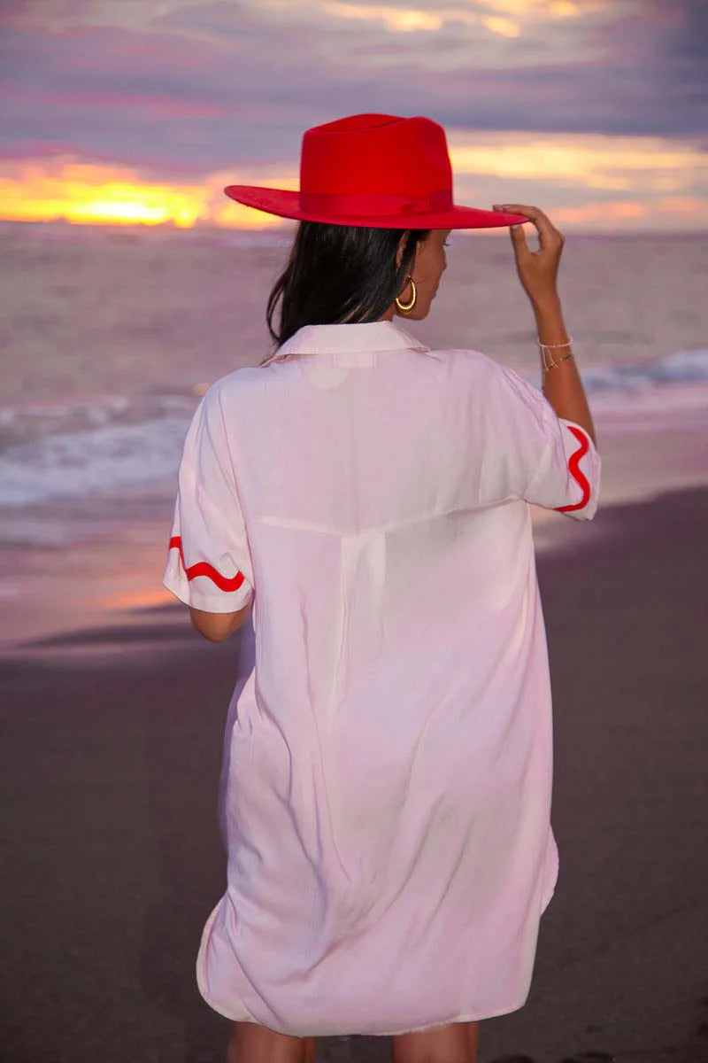 back details of Wine Club Shirt Dress by Palm Collective