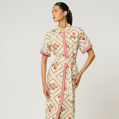 Winnie Midi Dress - Pistachio Print By Winona