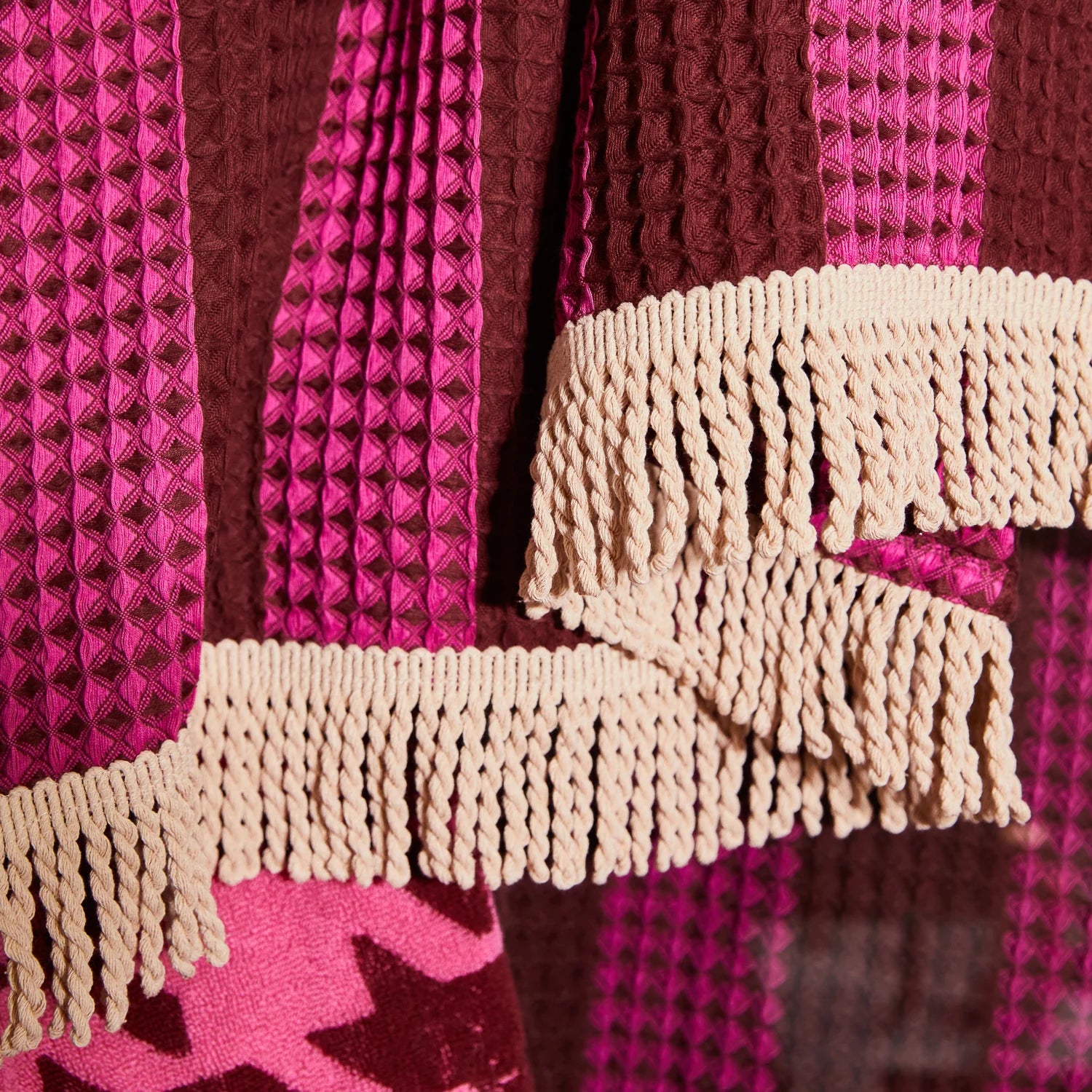 Zelia Waffle Towel - Bougainvillea by