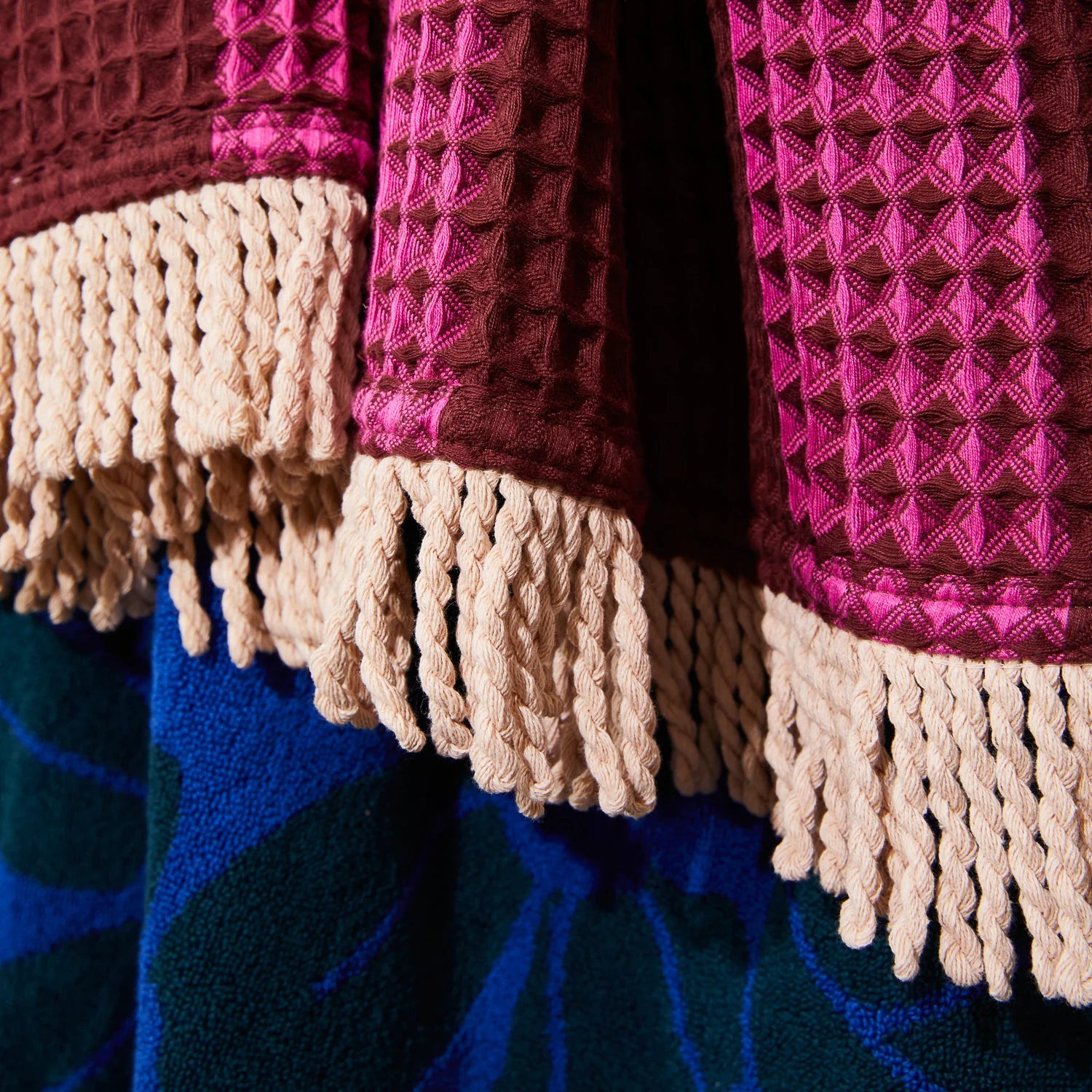 Zelia Waffle Hand Towel - Bougainvillea by