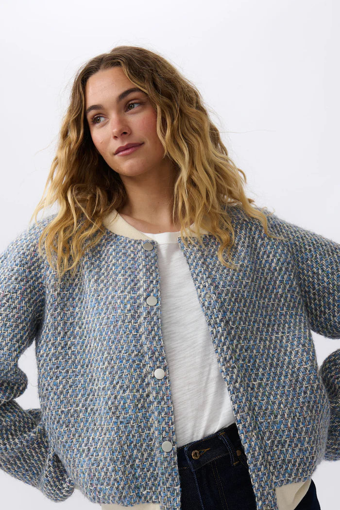 kireina bomber jacket in soft blue