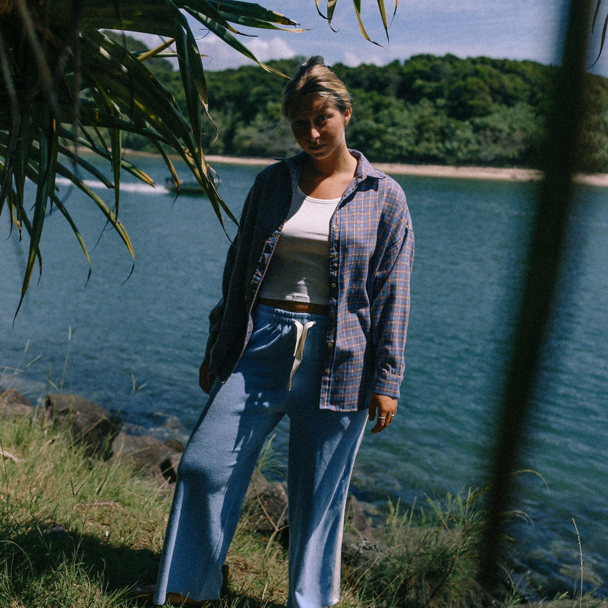 Atmosea Terry Pants in Light Blue