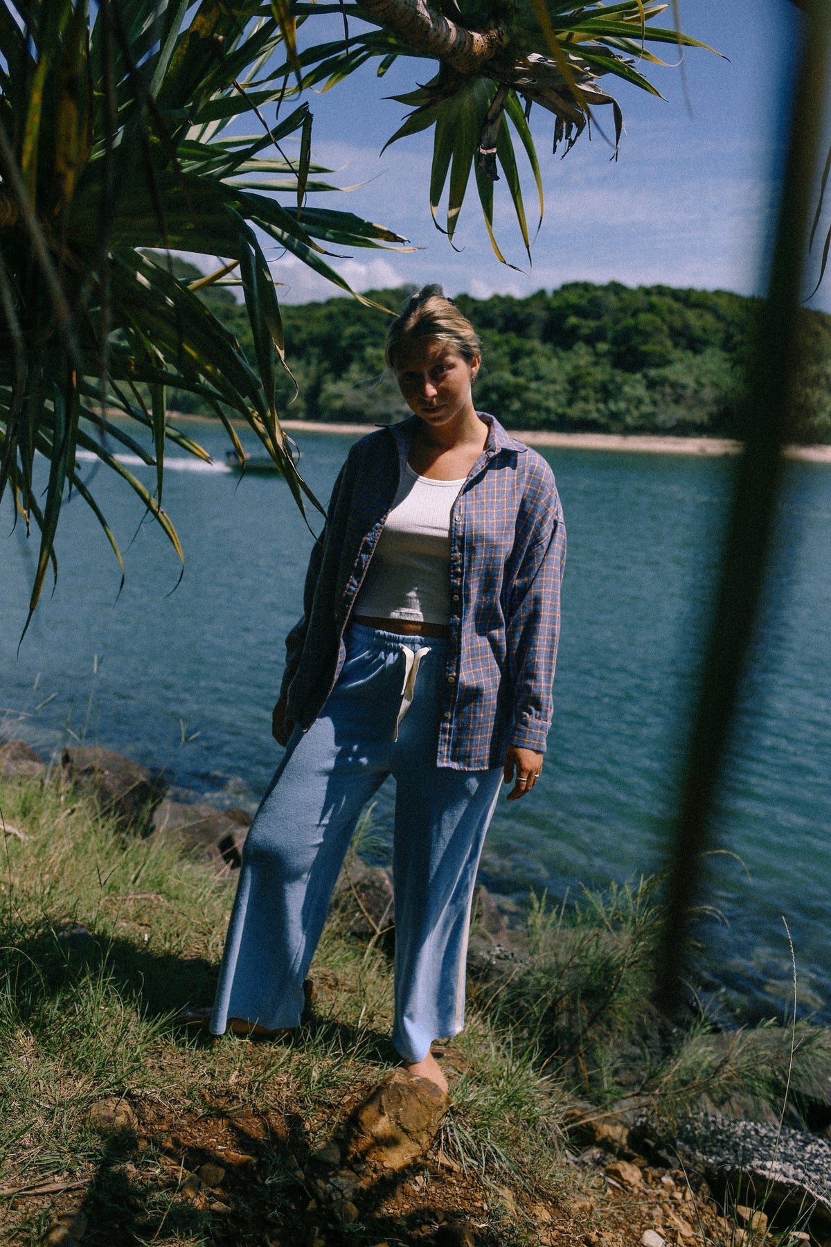 Atmosea Terry Pants in Light Blue