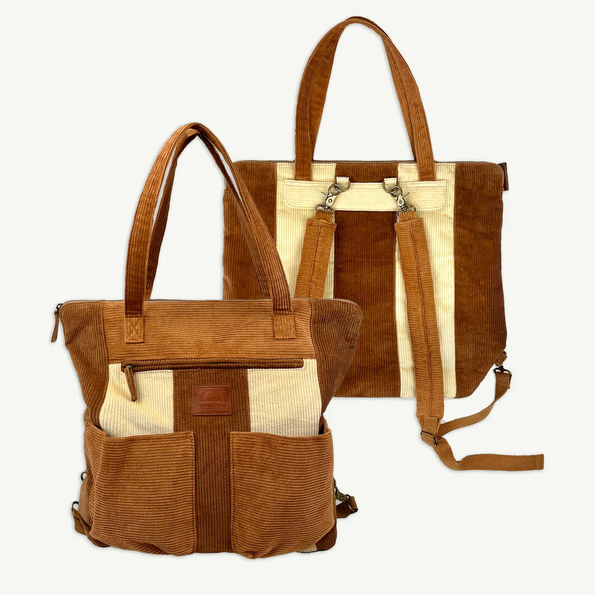 brown cord backpack by banabae