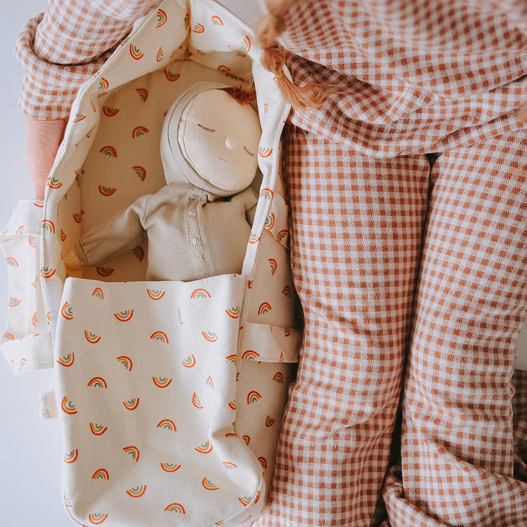 Dinkum Dolls Carry Cot Rainbow print by Olli Ella